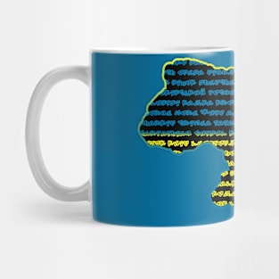 Ukrainian words inside Ukrainian map Mug